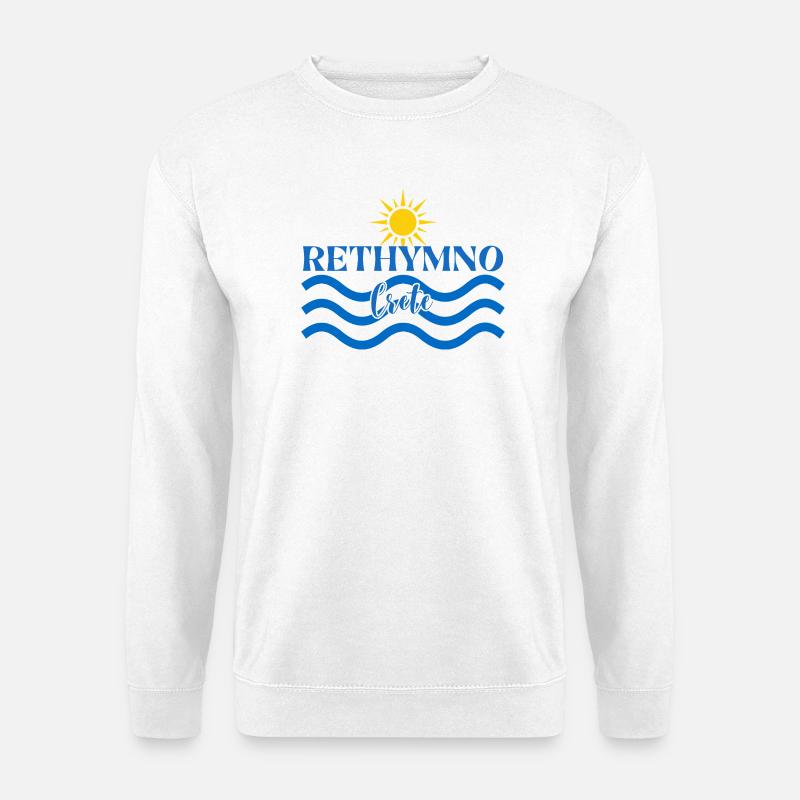 Rethymno Sunset Wave Design - Unisex Pullover - Weiß