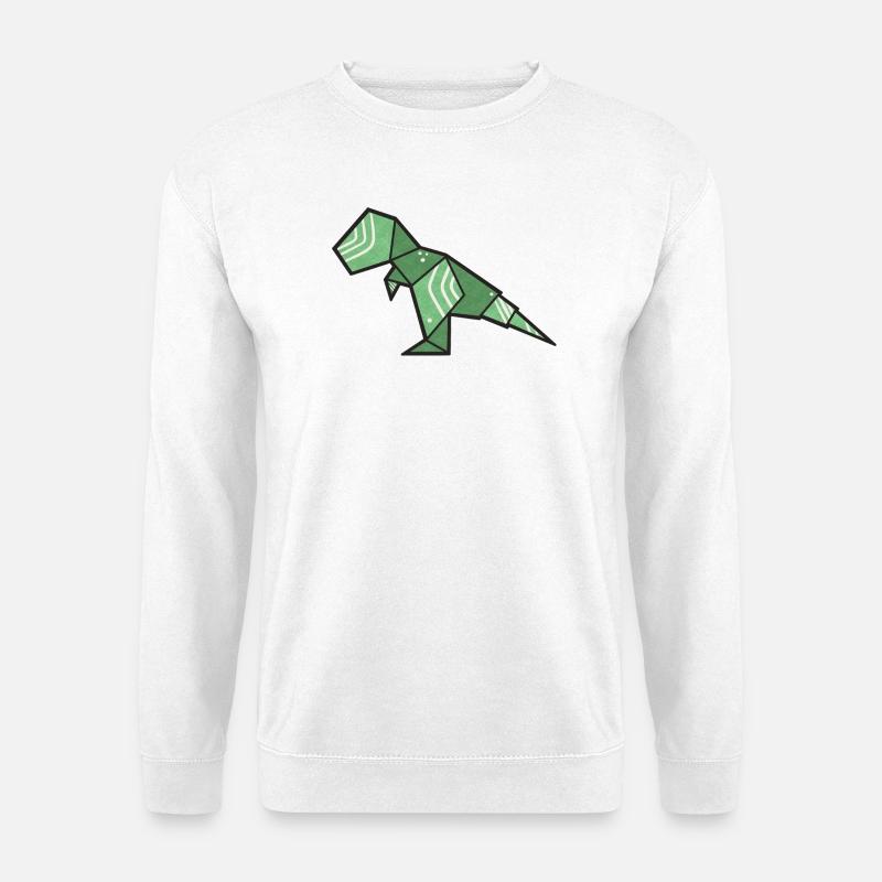 T-Rex Dino Origami Style - Unisex Pullover - Weiß