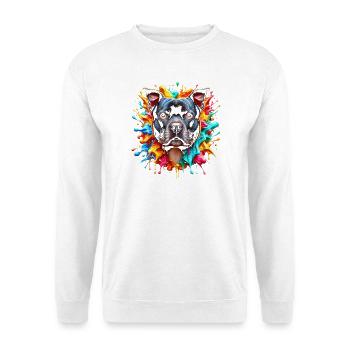 Staffordshire Bull Terrier with colorful splashes of color - Unisex Sweatshirt - white - Front