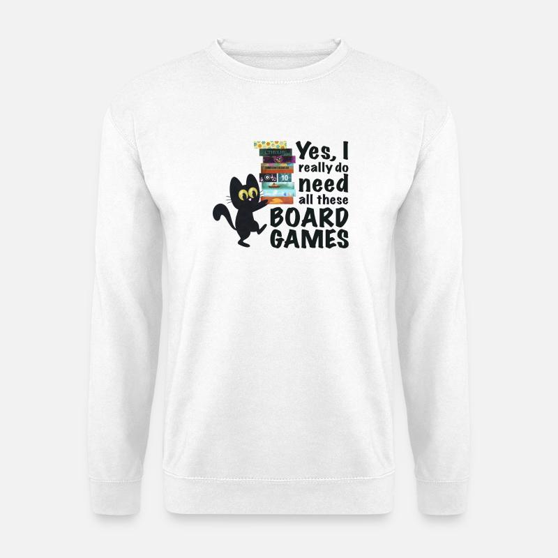Brettspiel lustig Spruch Katze - Unisex Pullover - Weiß