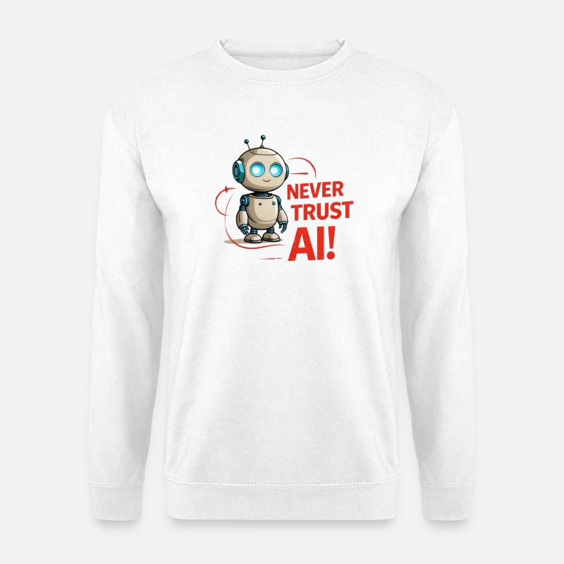Never Trust AI - Unisex Pullover - Weiß