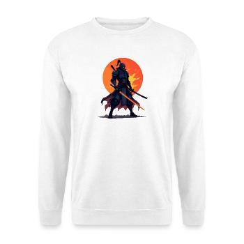 Guerrier ninja noir avec lame ardente - Sweat-shirt Unisexe - blanc - Devant