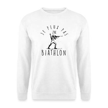 j'peux pas j'ai biathlon - Sweat-shirt Unisexe - blanc - Devant