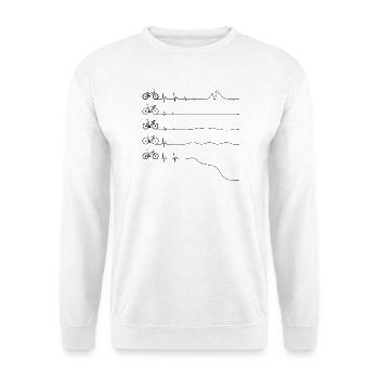 Dessin minimal au trait de vélo sur noir - Sweat-shirt Unisexe - blanc - Devant