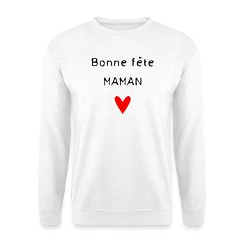 BONNE FÊTE. COEUR. BONNE FÊTE MAMAN. MAMAN - Sweat-shirt Unisexe - blanc - Devant