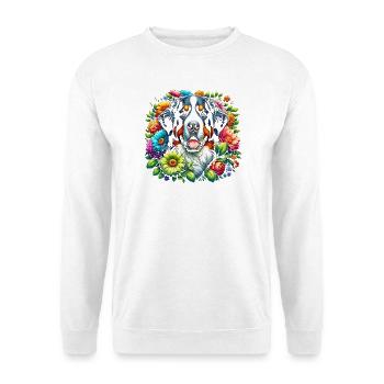 Bouvier bernois aux fleurs colorées - Sweat-shirt Unisexe - blanc - Devant