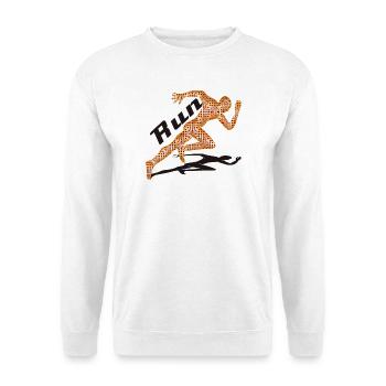 Dynamisches Sprintmotiv im extravaganten Design - Unisex Pullover - Weiß - Vorne