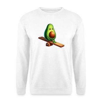 Süße Avocado Wippe Spielplatz Comic vegan - Unisex Pullover - Weiß - Vorne