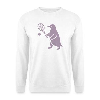 Minimalistischer Pinguin Tennisspieler - Unisex Pullover - Weiß - Vorne