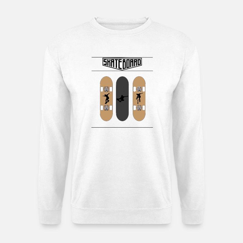 Skateboard - Unisex Pullover - Weiß