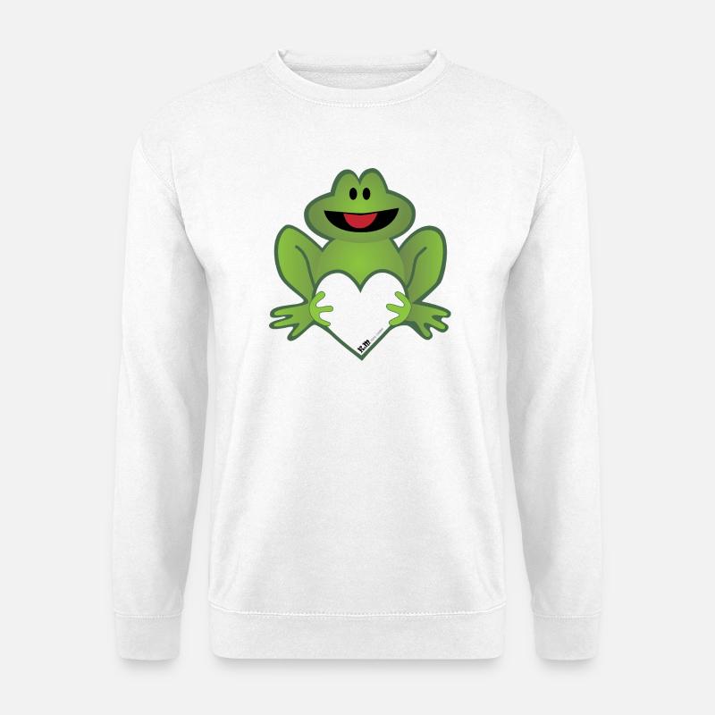 Frosch mit Hirsch - Unisex Pullover - Weiß