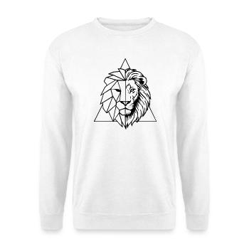 Geometric lion – king of the animals in origami - Unisex Sweatshirt - white - Front