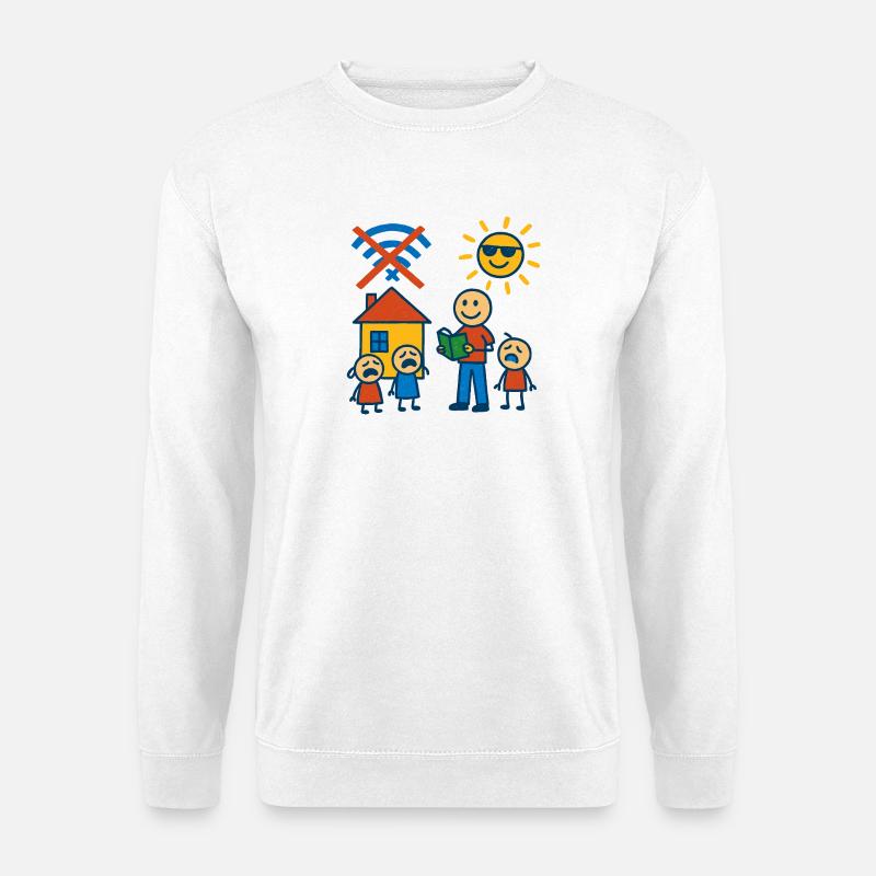 Kein WLAN, kein Mitleid - Unisex Pullover - Weiß