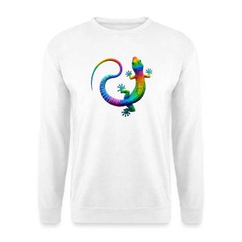 Regenbogen Gecko - Unisex Pullover - Weiß - Vorne