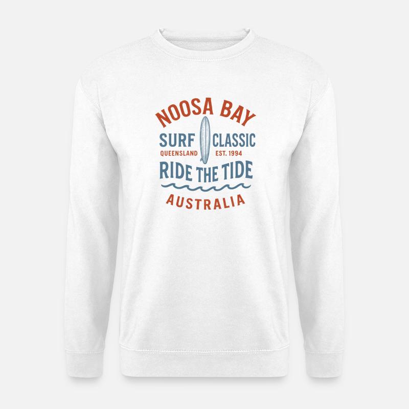 Noosa Bay Classic Surfer Australia - Unisex Pullover - Weiß