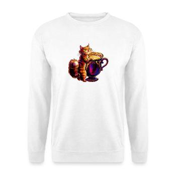 Katzen Design, Milch Tasse V1 - Unisex Pullover - Weiß - Vorne