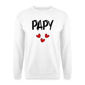 PAPY. PAPA. FÊTE DES PÈRES. BONNE FÊTE PAPA - Sweat-shirt Unisexe - blanc - Devant