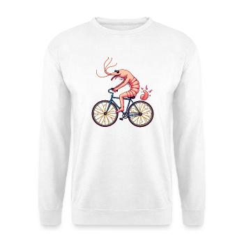 Shrimp Cyclist on Bike - Unisex Sweatshirt - white - Front