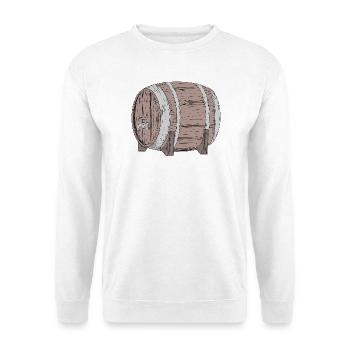 Tonneau de bière rustique avec robinet – motif de fête - Sweat-shirt Unisexe - blanc - Devant
