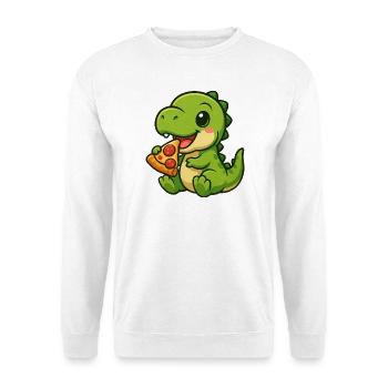 Süßer Dino T-Rex Pizza Pizzaliebhaber Cartoon - Unisex Pullover - Weiß - Vorne
