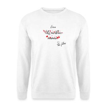 Élue la meilleure maman par tes filles (v02) - Sweat-shirt Unisexe - blanc - Devant
