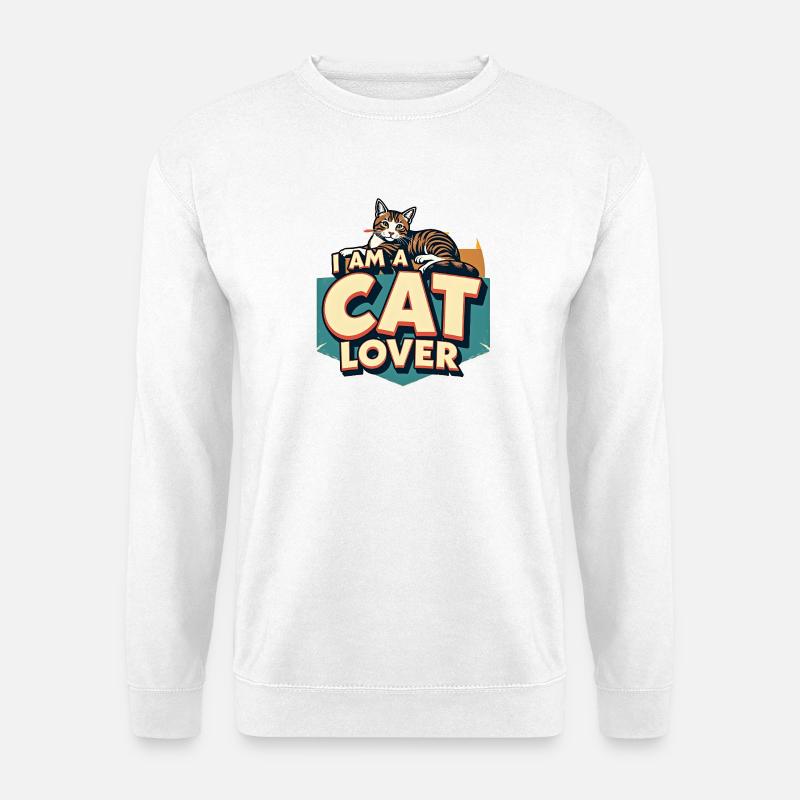 Ich bin ein Katzenliebhaber - Unisex Pullover - Weiß