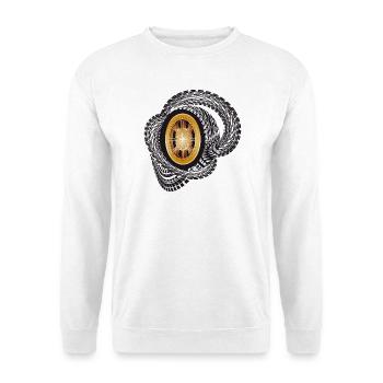 Golden rim with dynamic tire tracks - Unisex Sweatshirt - white - Front