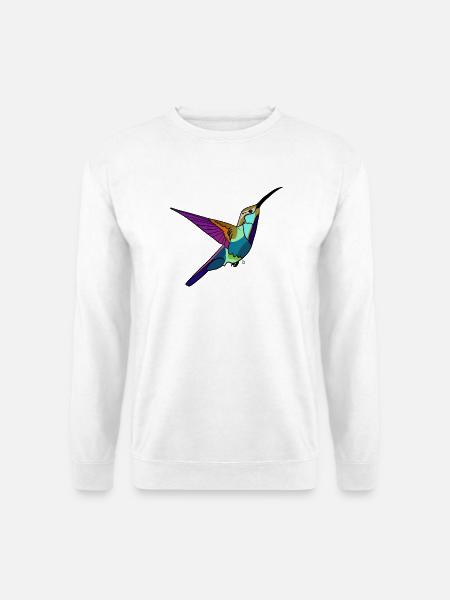Kolibri farbig - Unisex Pullover - Weiß