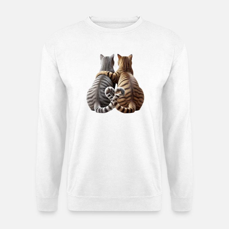 Zwei verliebte Katzen - Unisex Pullover - Weiß