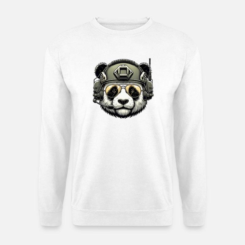 Panda Military Army Design - Unisex Sweatshirt - white