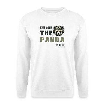 Taktischer Panda – Keep Calm - Unisex Pullover - Weiß - Vorne