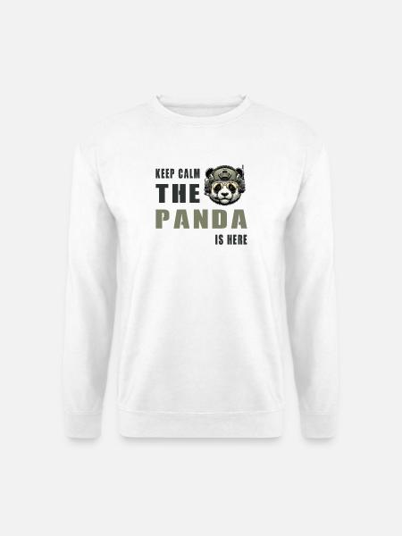 Tactical Panda – Keep Calm - Unisex Sweatshirt - white