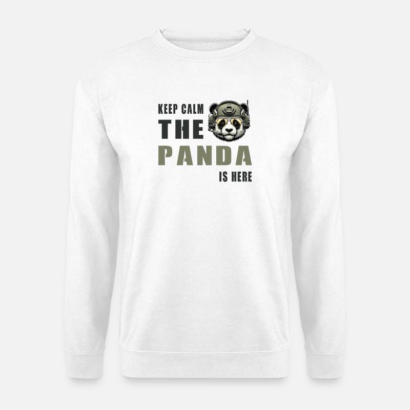 Panda tactique – Restez calme - Sweat-shirt Unisexe - blanc