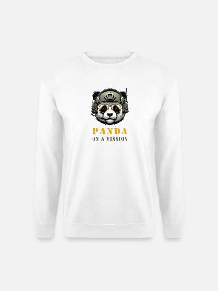 Panda in Mission / Military - Unisex Sweatshirt - white