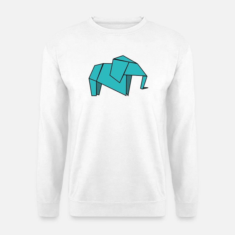 Origami Elephant - Unisex Pullover - Weiß