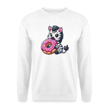 Mignon zèbre beignet dessin animé friandises amusantes - Sweat-shirt Unisexe - blanc - Devant