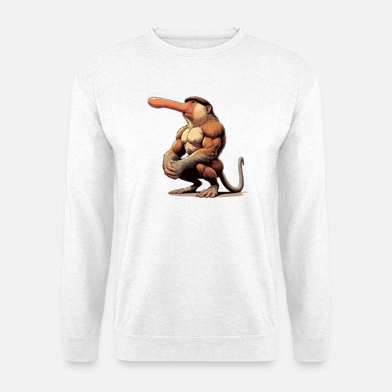 Proboscis monkey tough - Unisex Sweatshirt - white