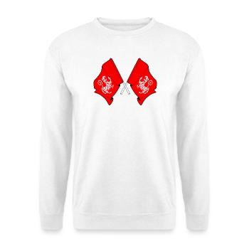 Two flags crossed with tiger of Shotokan kara - Unisex Sweatshirt - white - Front