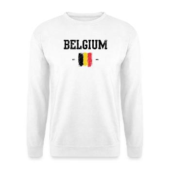 Abstrakte belgische Flagge Kunstdruck - Unisex Pullover - Weiß - Vorne