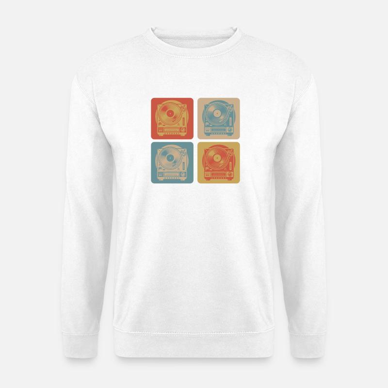 Plattenspieler Vintage - Unisex Pullover - Weiß