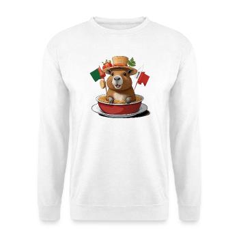 Charmantes Wasserschwein in festlichen Nudeln - Unisex Pullover - Weiß - Vorne