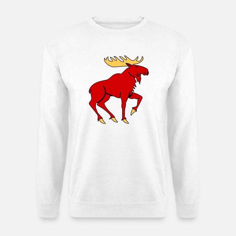 Elch mit Geweih – Mächtiges Natursymbol - Unisex Pullover - Weiß