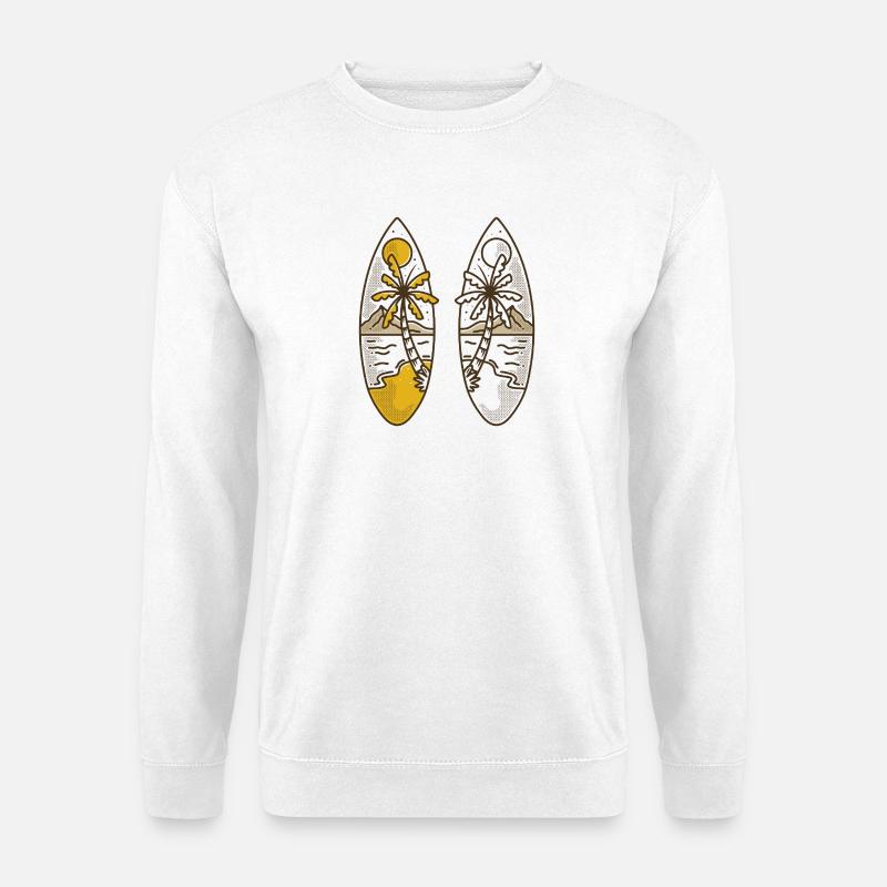 Surfing, summer, beach, ocean and waves. - Unisex Sweatshirt - white