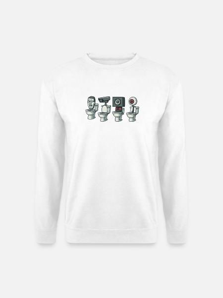 Lustiger Toilettenkopf Cartoon PNG Design - Unisex Pullover - Weiß