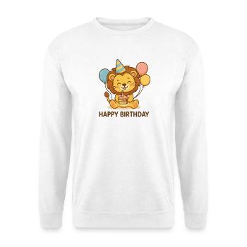 Löwe Geburtstag Party Motiv - Unisex Pullover - Weiß - Vorne