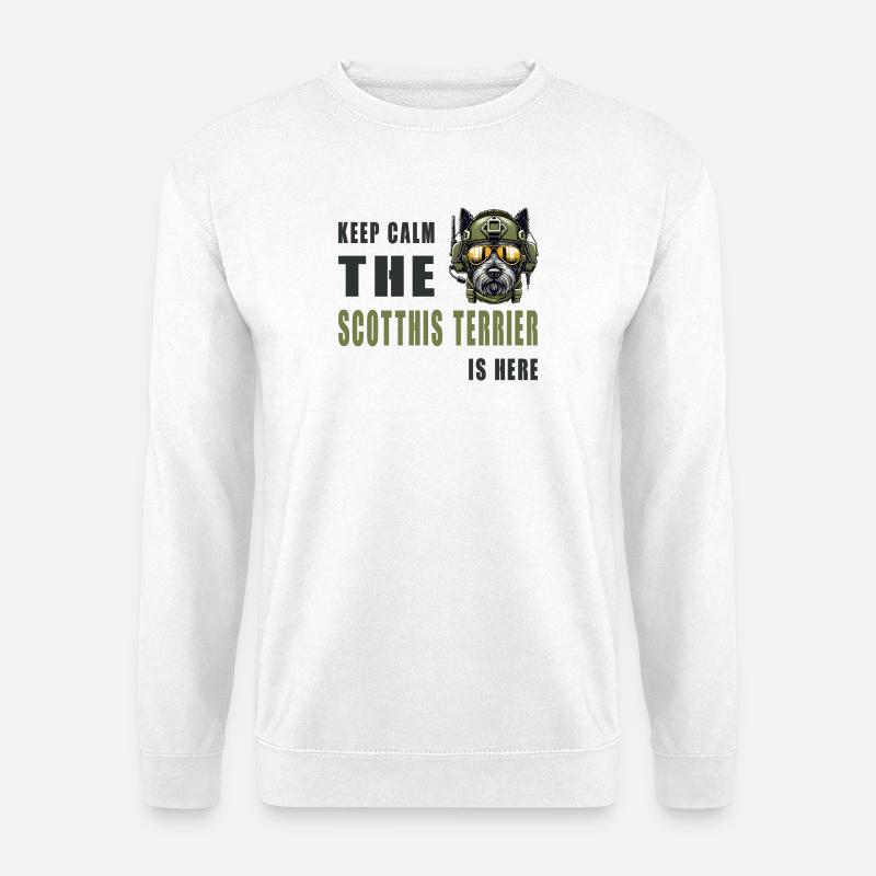 Scottish Terrier Warrior Dog - Unisex Pullover - Weiß