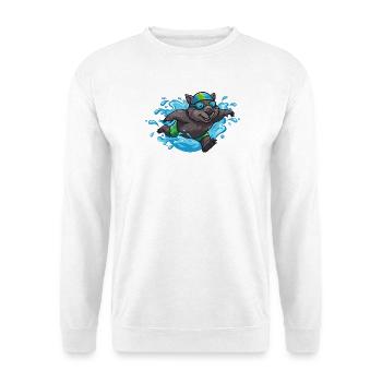 Anime Otter Schwimmer mit Schwimmbrille - Unisex Pullover - Weiß - Vorne