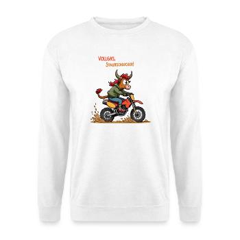 Motocross Stier - Unisex Pullover - Weiß - Vorne