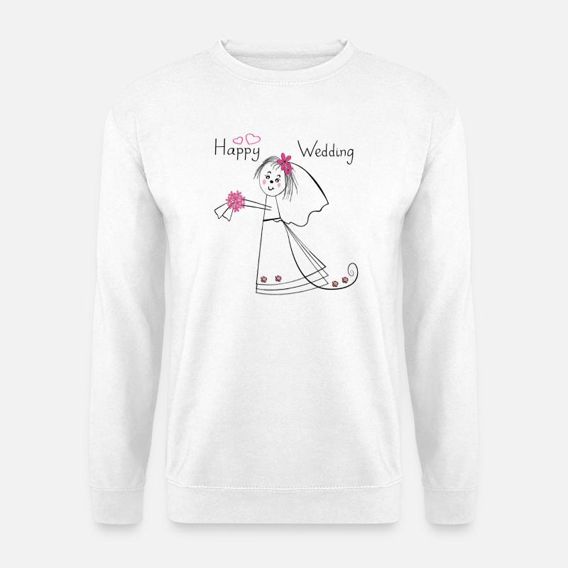 Happy Wedding Hochzeit - Unisex Pullover - Weiß