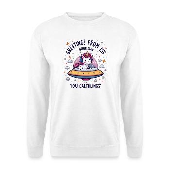 Licorne vue de l’espace - Sweat-shirt Unisexe - blanc - Devant